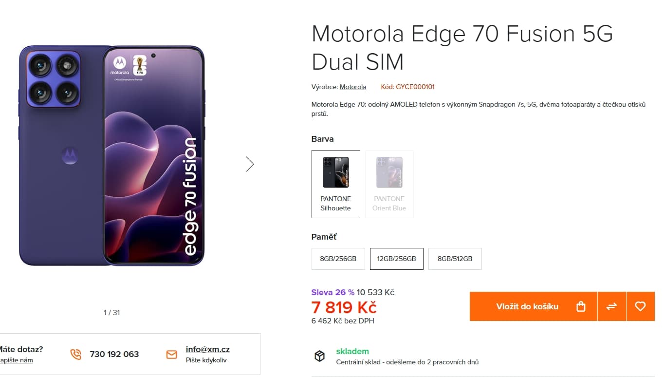 Motorola 8x 2,5GHz, 12/256 GB, 6,78"