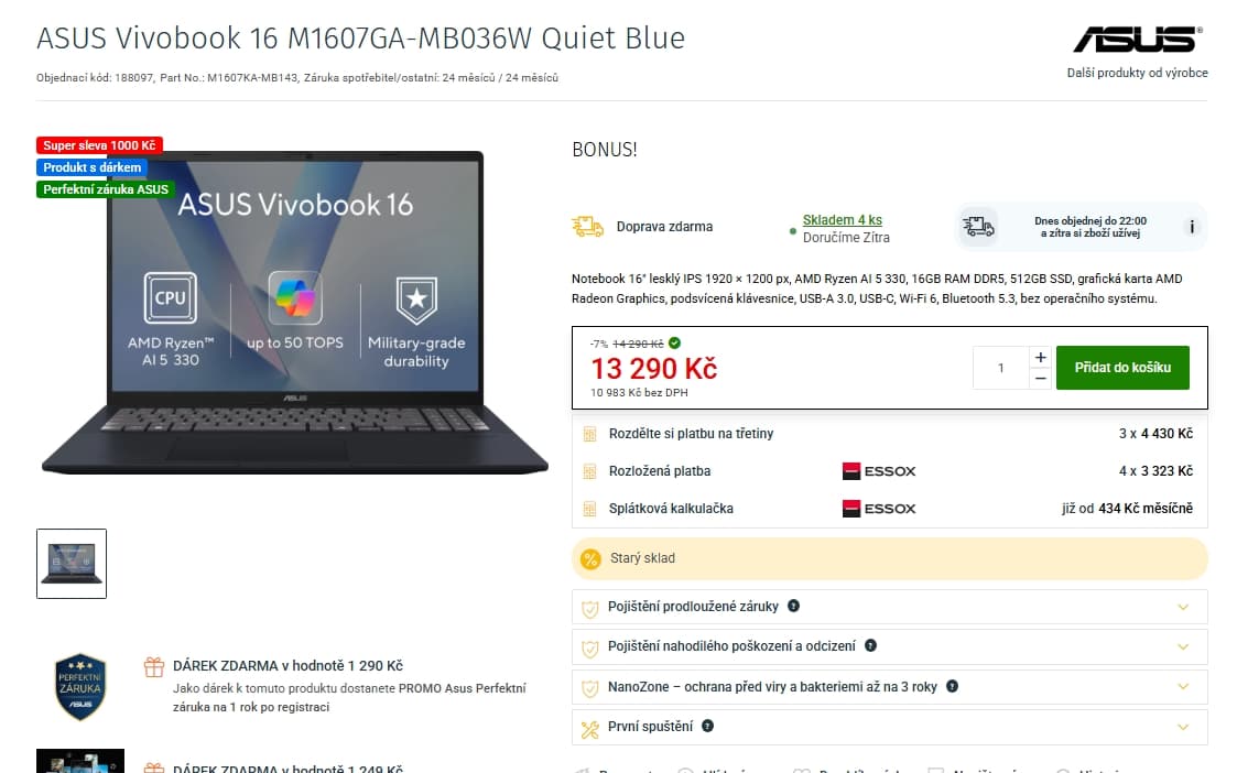 Asus 4,5 GHz, 16/512 GB, 16", 1,88 kg