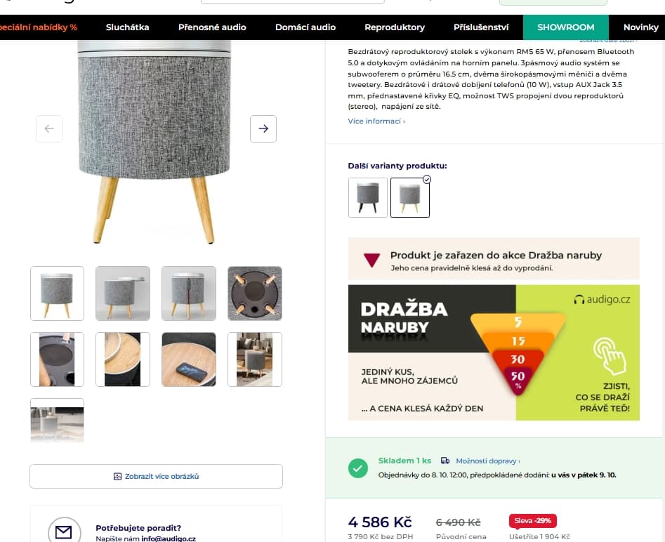 BT reproduktorový stolek Intezze VIBE, 65 W, nabíječka, subwoofer