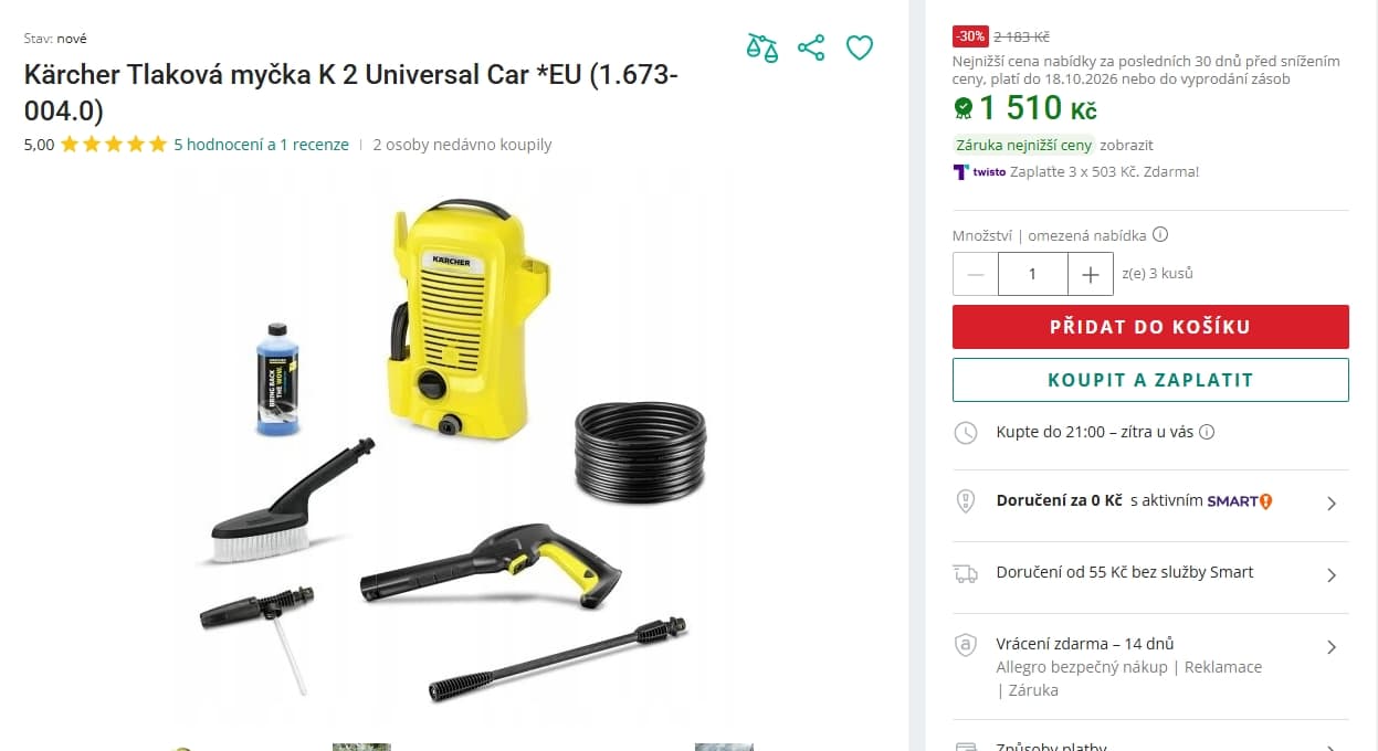 Tlaková myčka Kärcher K 2 Universal Car 