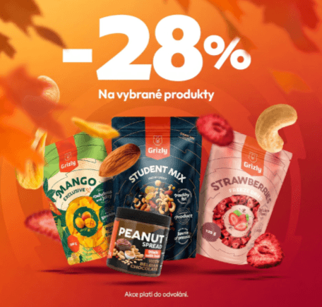 Grizly - sleva 28% na vybrané produkty
