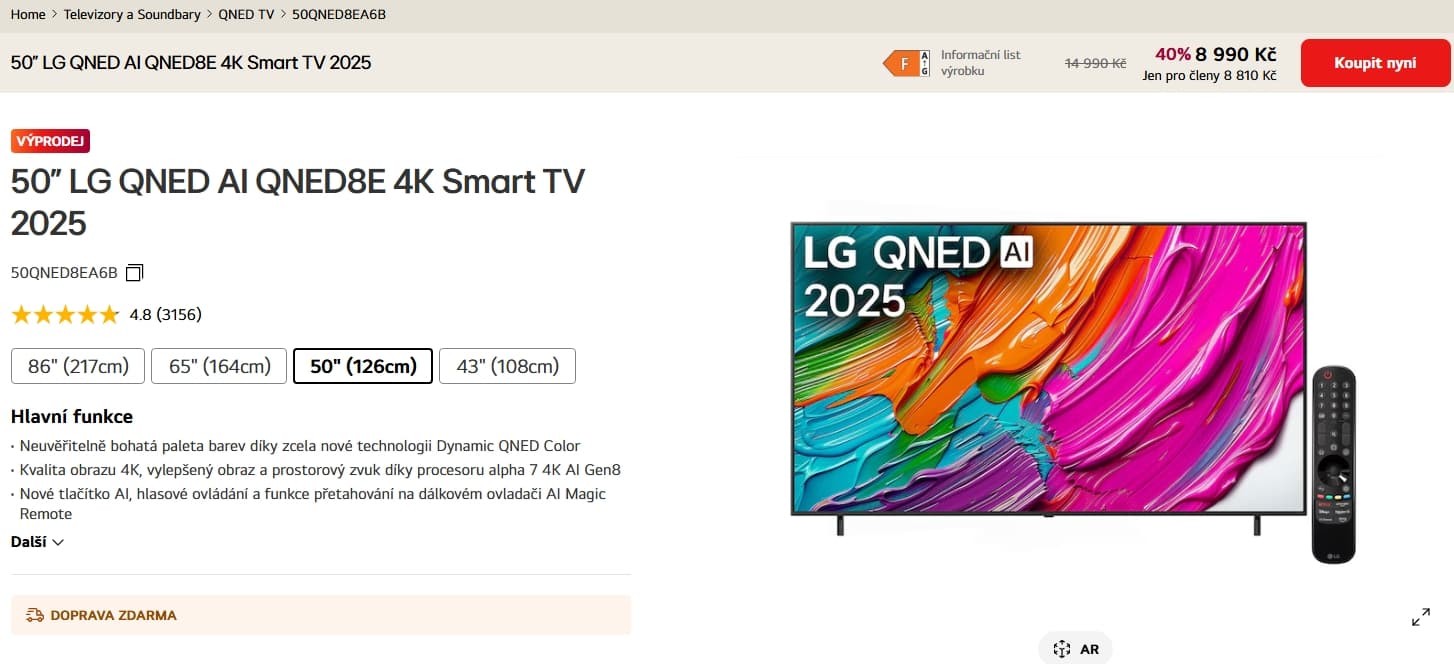 4K QNED Google TV, 126 cm, LG