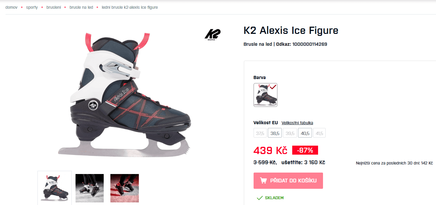 Dámské brusle na led K2 Alexis (38,5 a 40,5 EU)