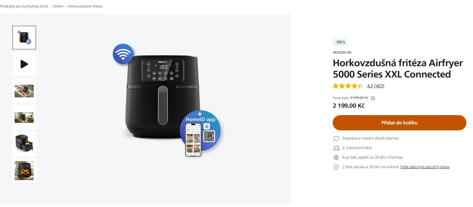 Airfryer Philips 16v1, XXL, 8 programů, Wifi