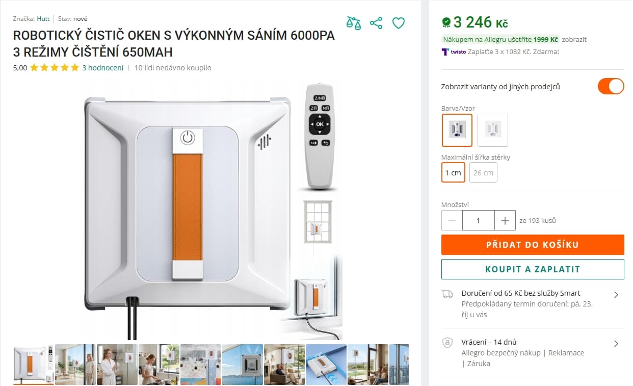 Robotický čistič oken Xiaomi HUTT A1