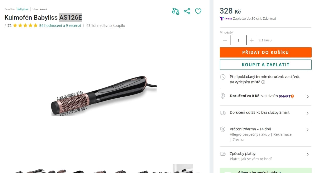 Kartáč na vlasy BaByliss, ionizace