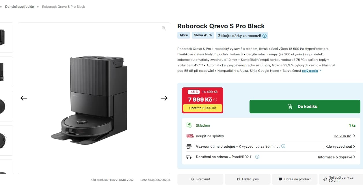 Robot / Mop / Stanice Roborock Qrevo S Pro