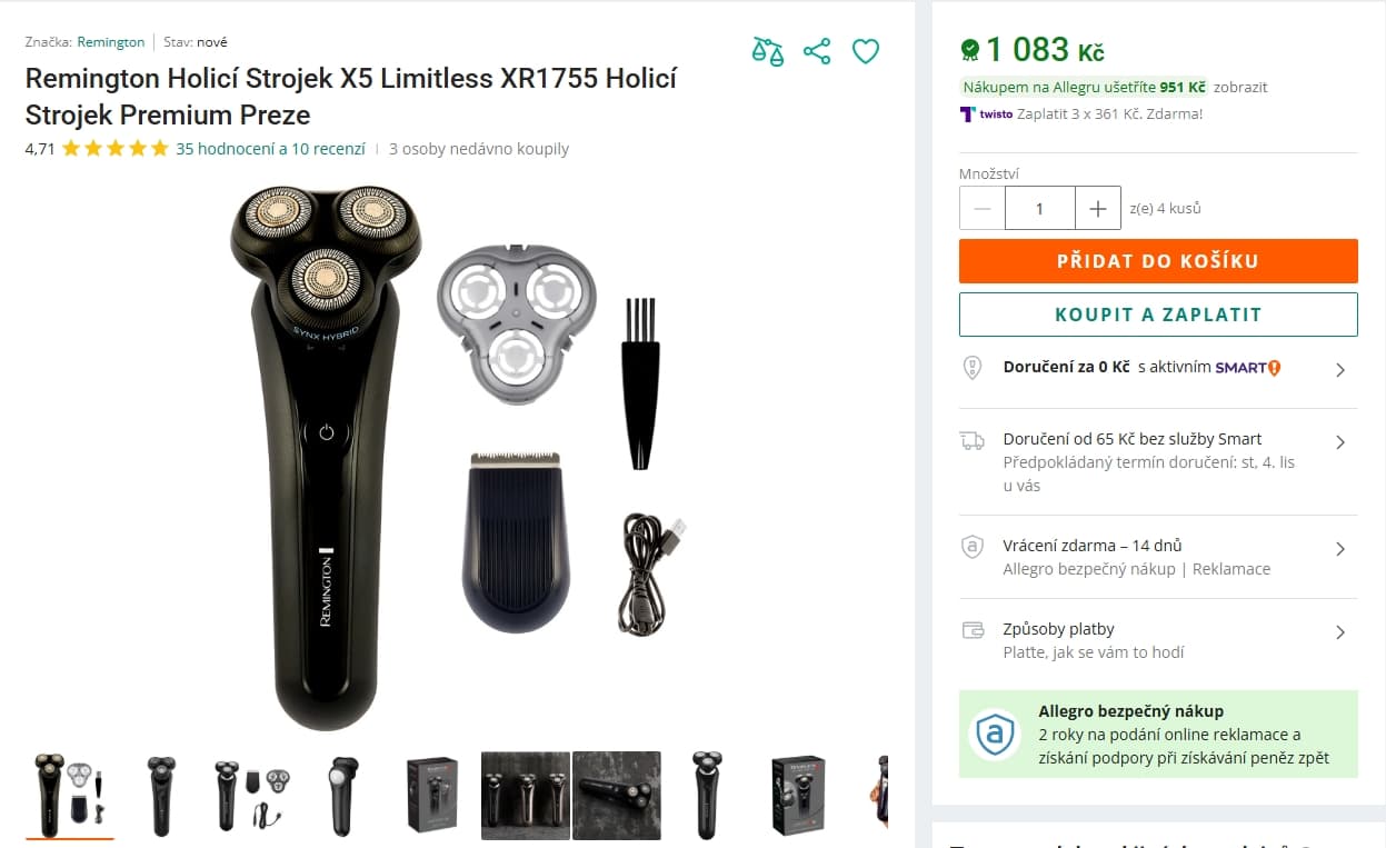 Pánský holicí strojek Remington Limitless X5