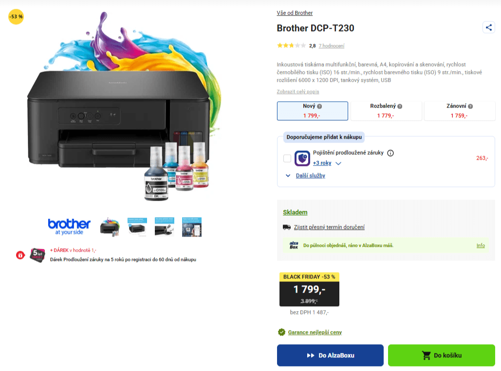 Multifunkce ink. barva Brother, tank
