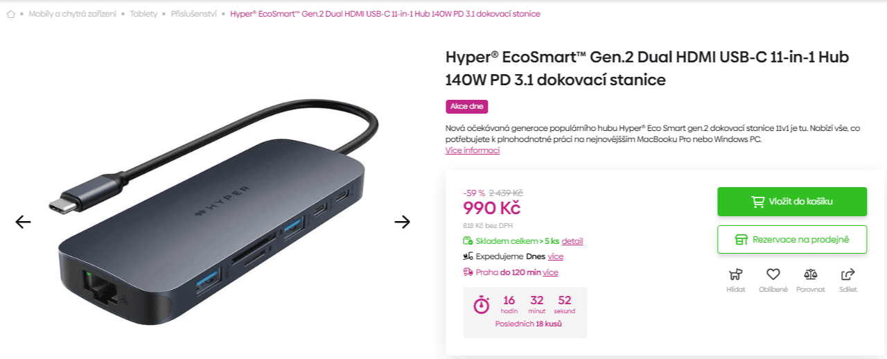 Dokovací stanice HyperDrive 11 portů