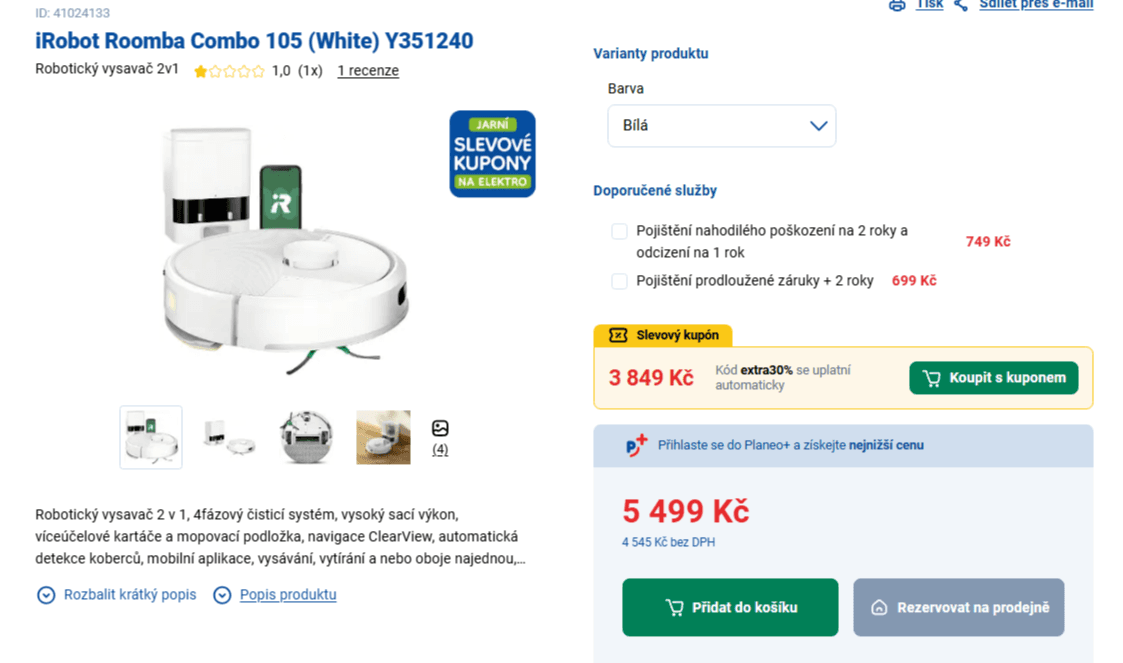 Robot vysavač, mop, stanice iRobot Roomba