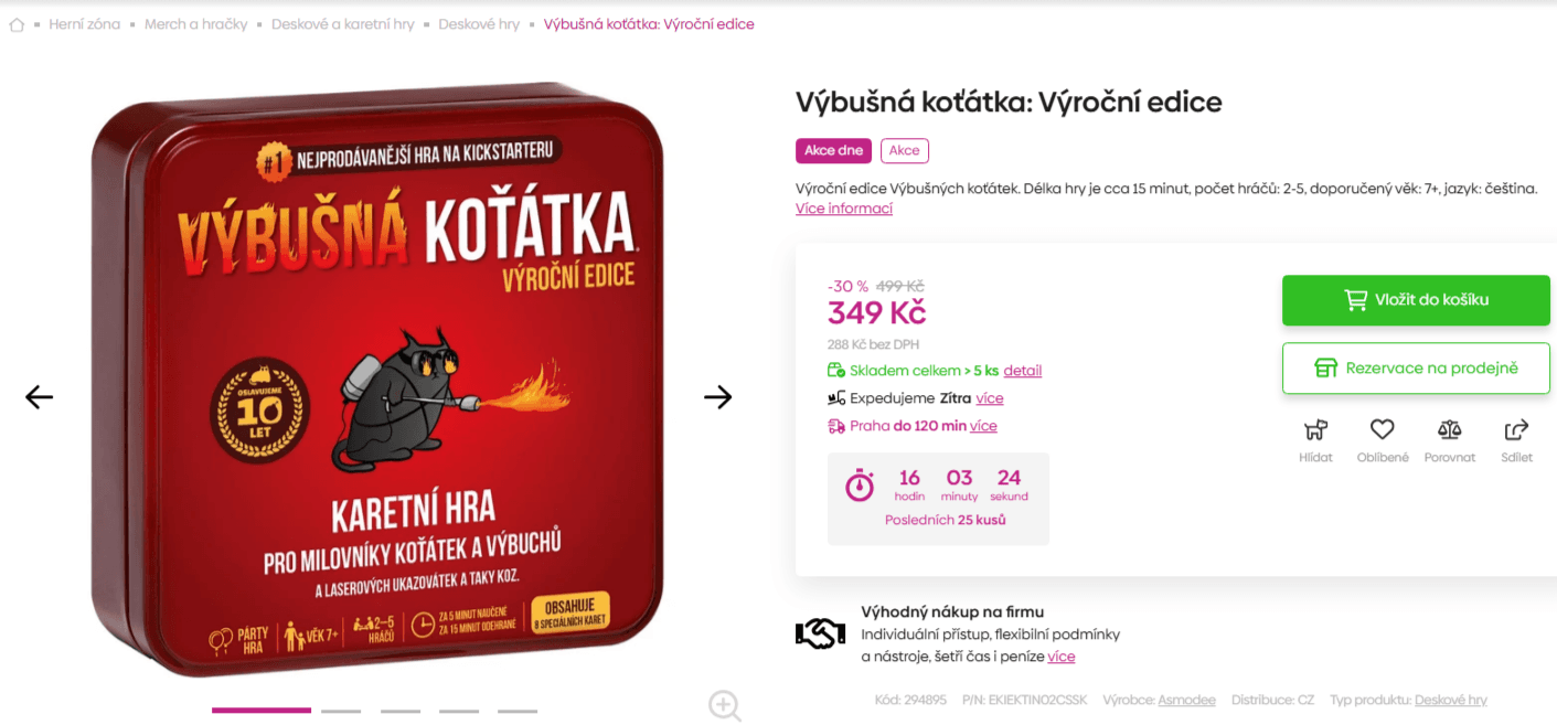 Karetní hra Výbušná koťátka