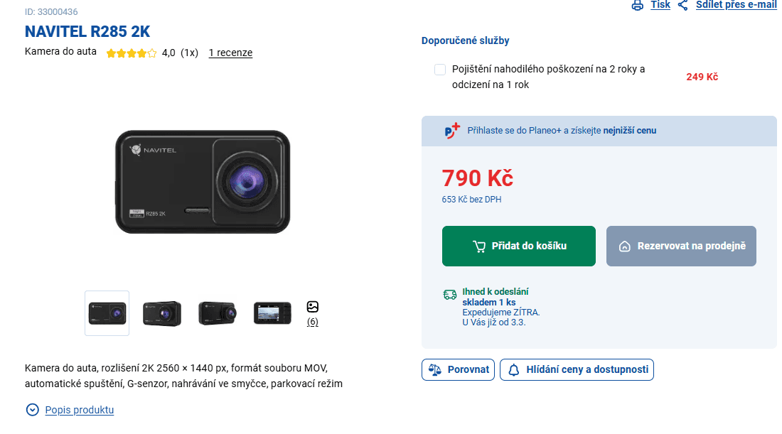 2K autokamera Navitel