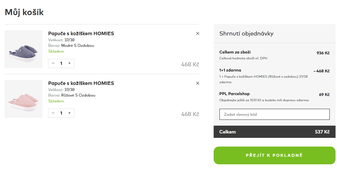 Coqui - 1+1 zdarma na domácí papuče