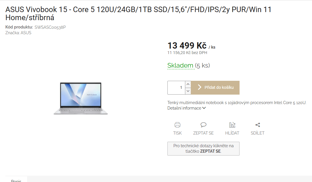 Asus 5 5 GHz, 24/1000 GB, 15,6"