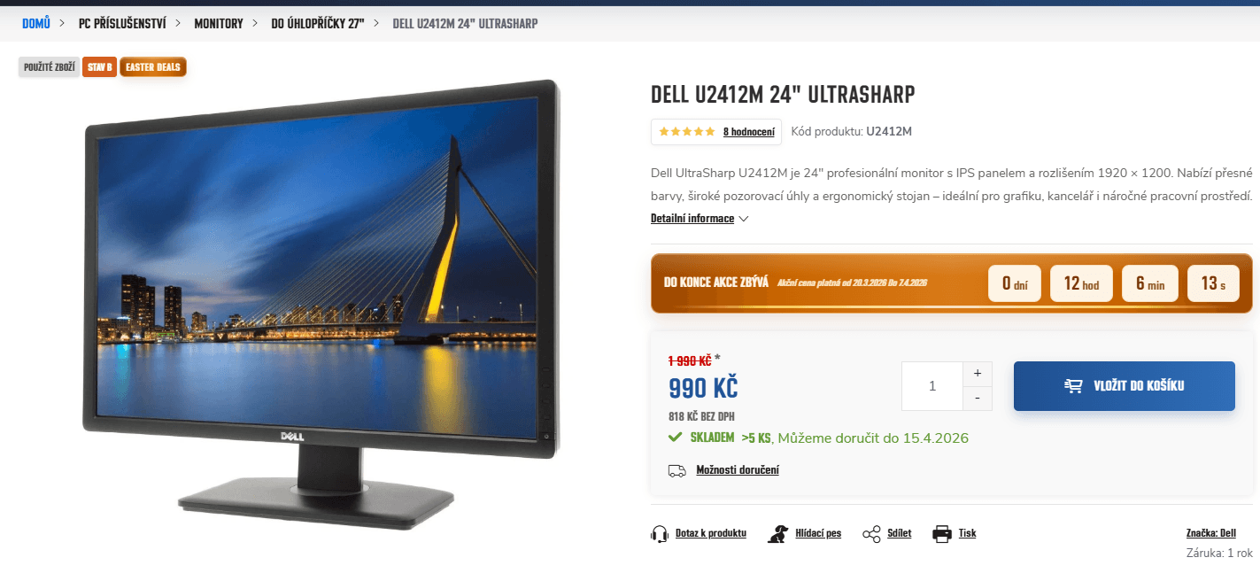 PC monitor Dell, 24"