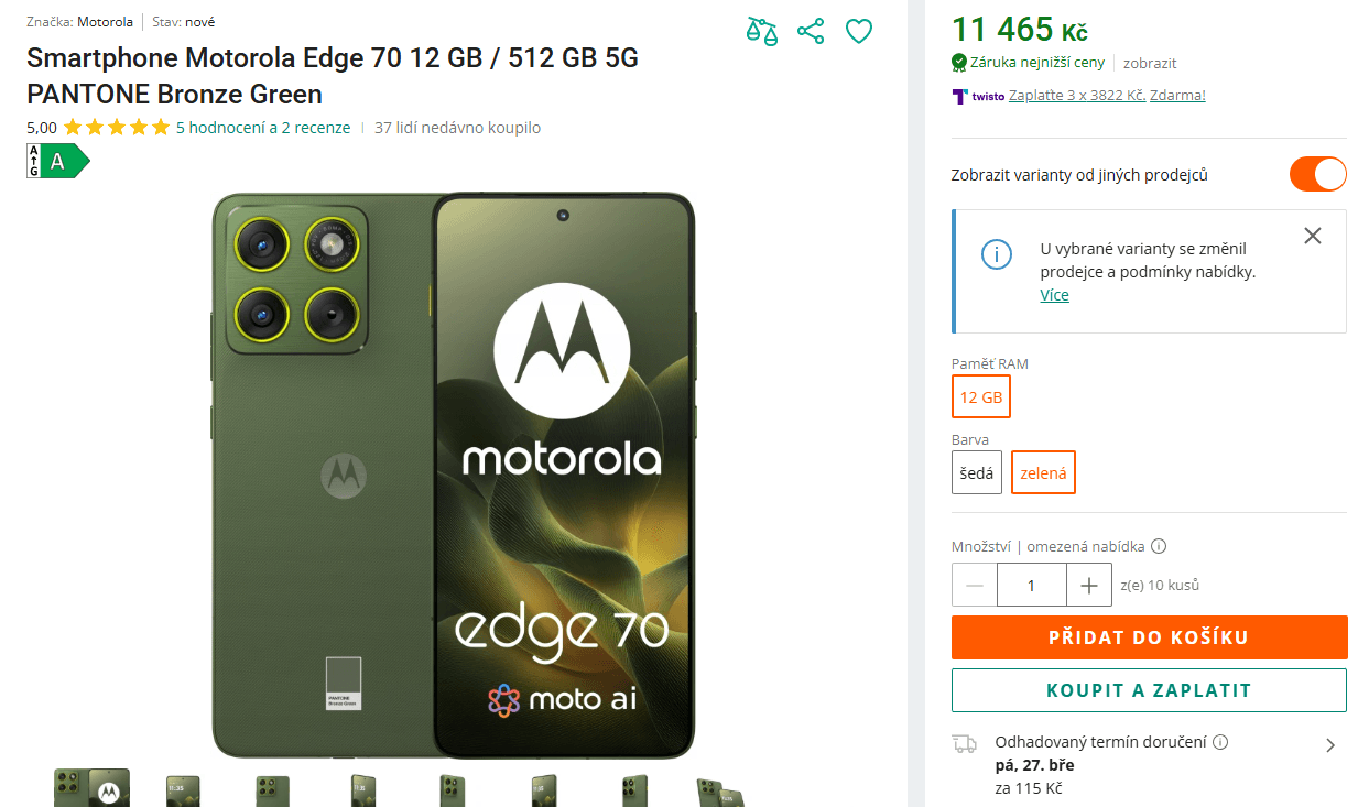 Motorola 70, 8x 2,8GHz, 12/512GB, 6,7"