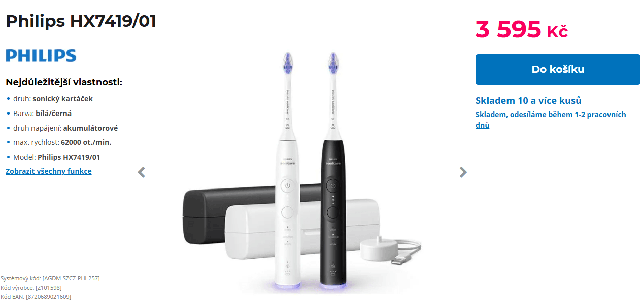 2x el. zubní kartáček Philips Sonicare, BT, 62000