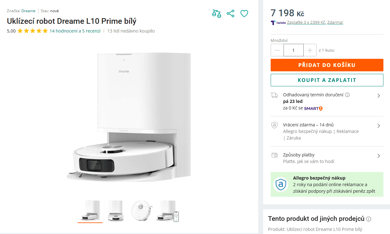 Robotický vysavač Dreame L10 Prime