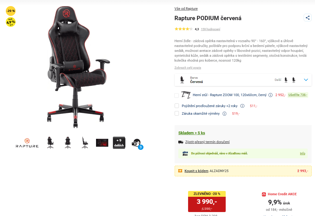 Herní křeslo Rapture PODIUM 