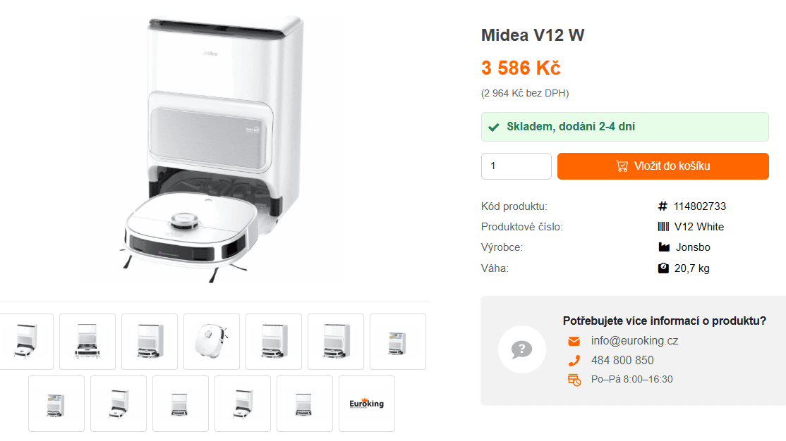 Robot vysavač, mop, stanice Midea