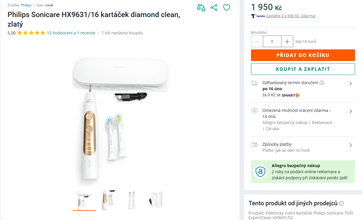 Sonický zubní kartáček Philips HX9631/16