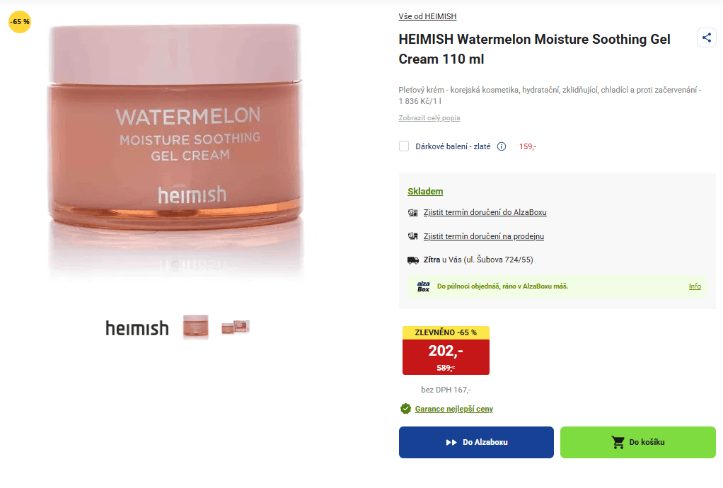 Pleťový krém HEIMISH Watermelon Moisture 110 ml