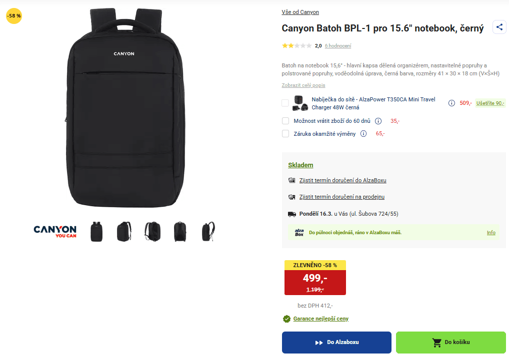 Batoh na notebook Canyon 15,6"