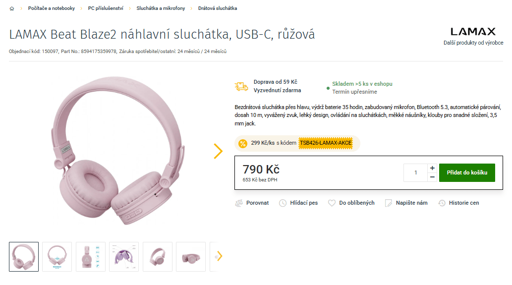 BT sluchátka LAMAX Beat Blaze2, 35 hod.