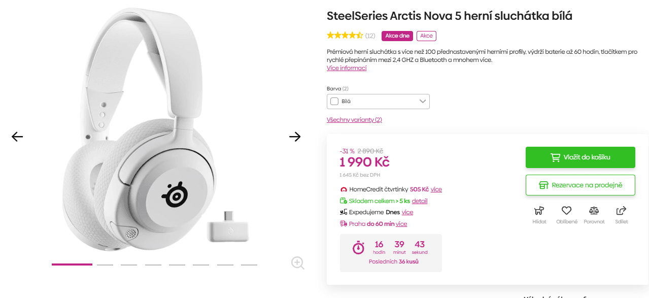 Herní BT sluchátka SteelSeries Arctis Nova 5
