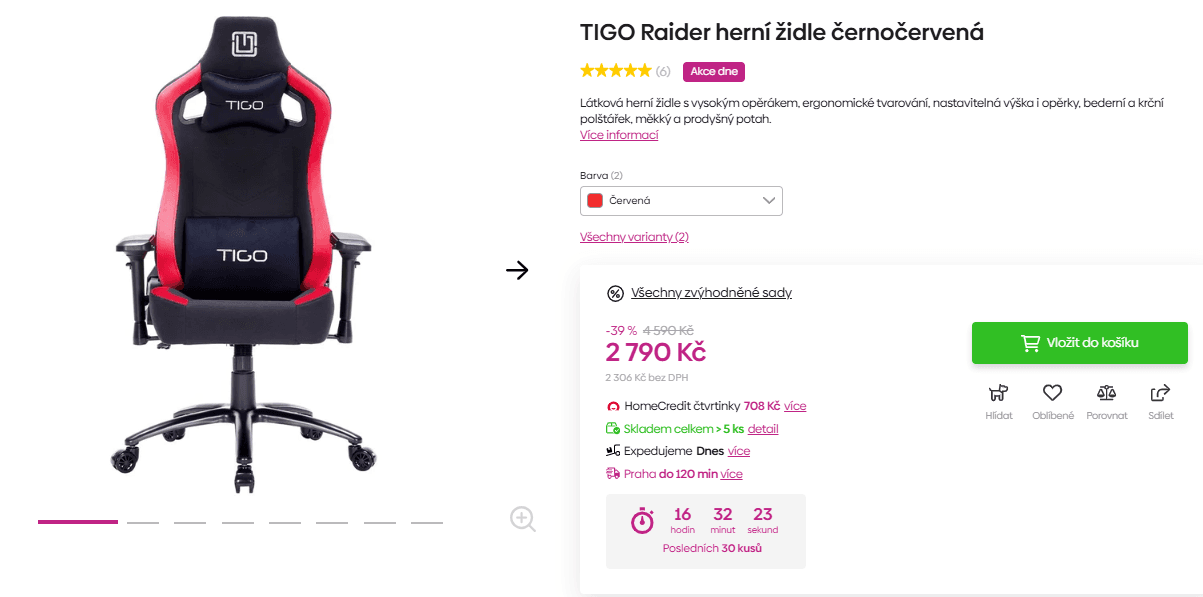 Herní / kancelářské křeslo Tigo Raider