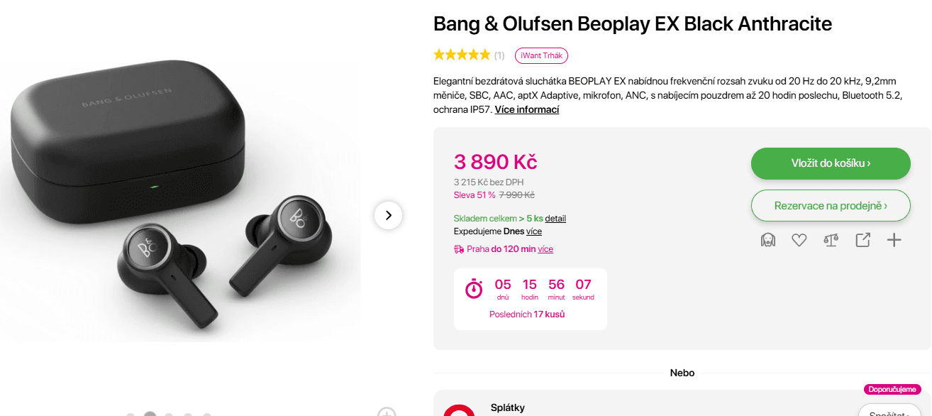 BT sluchátka Bang&Olufsen, TWS, ANC