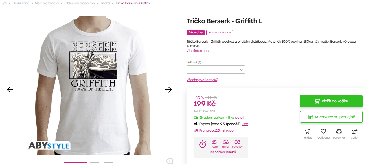 Tričko Berserk - Griffith L