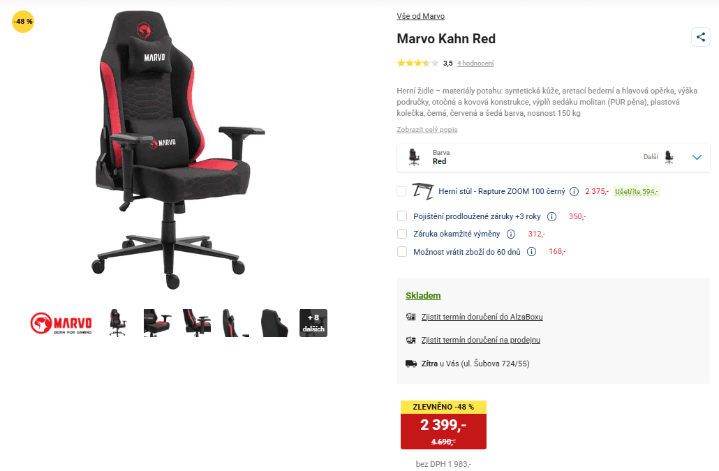 Herní / kancelářská židle MARVO