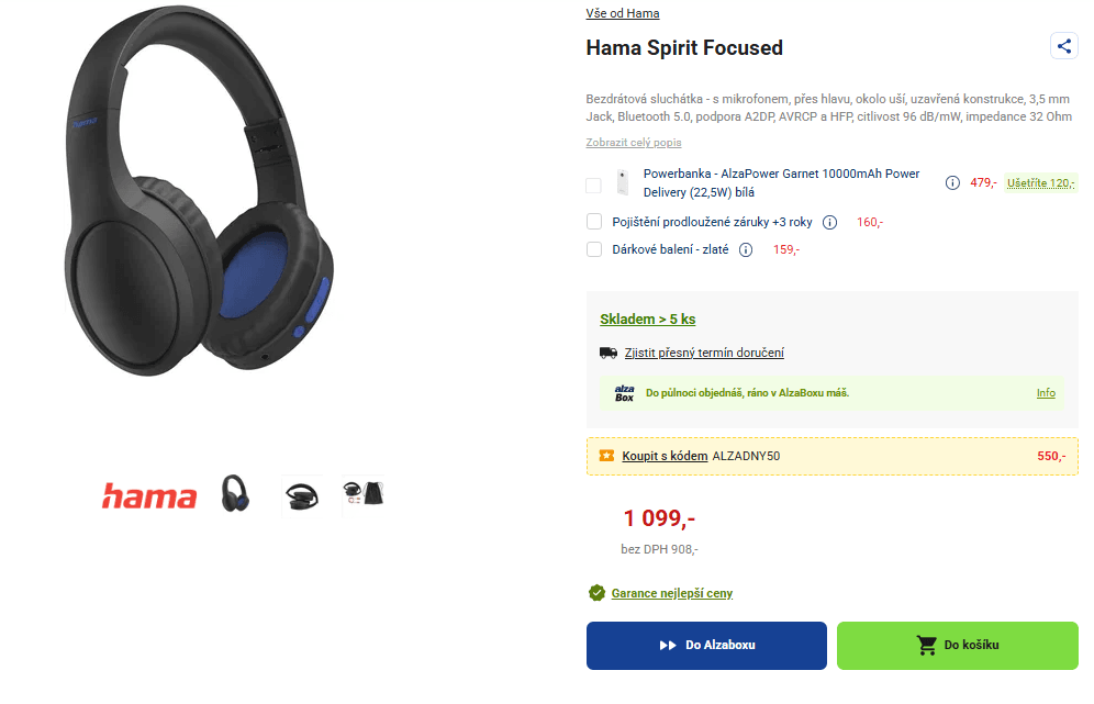 Bezdrátová sluchátka Hama Spirit Focused