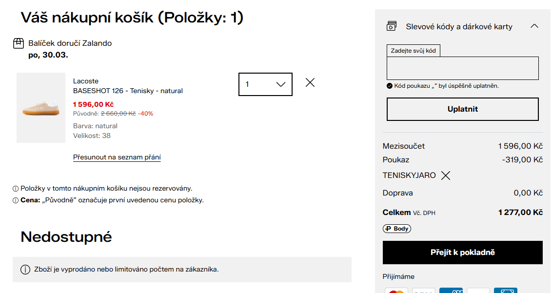 Zalando - extra sleva 20% na vybrané tenisky