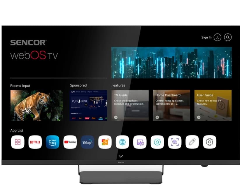 4K Smart TV, 109 cm, Sencor