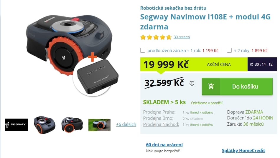 Robotická sekačka Segway Navimow