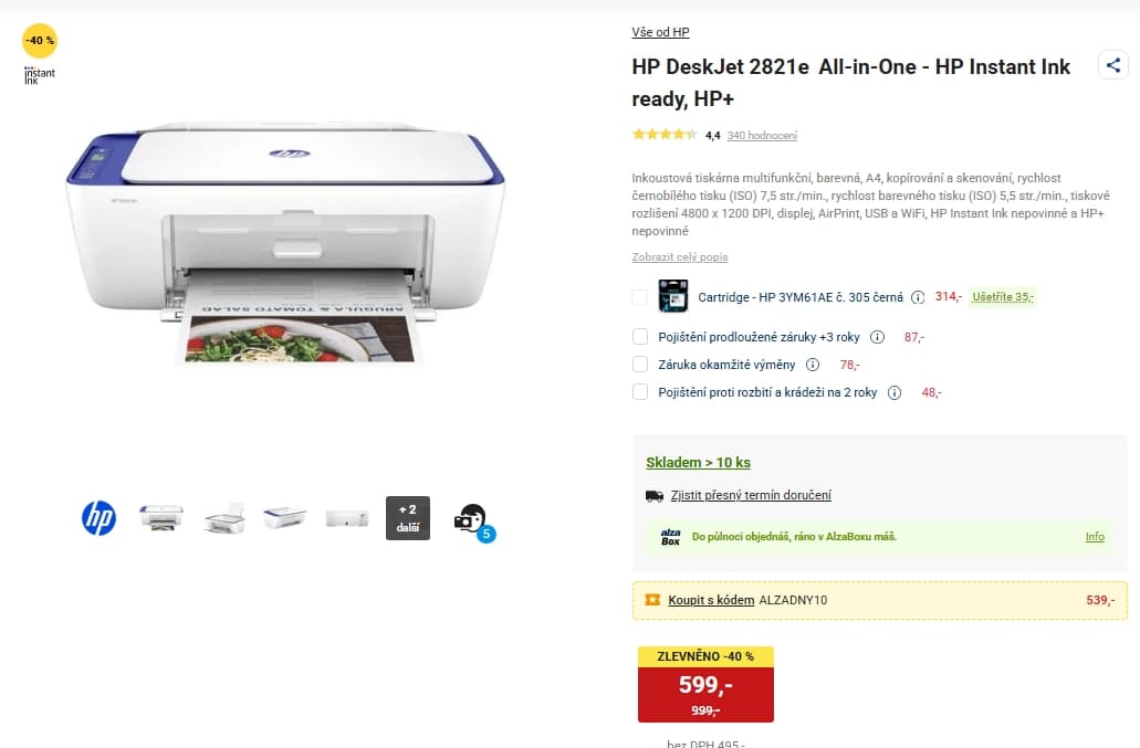 Ink barva multifunkce HP, Wifi