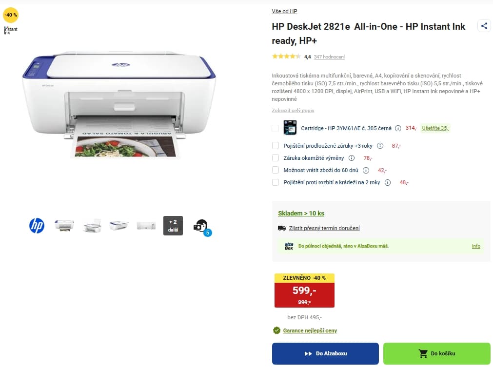 Ink barva multifunkce HP, Wifi