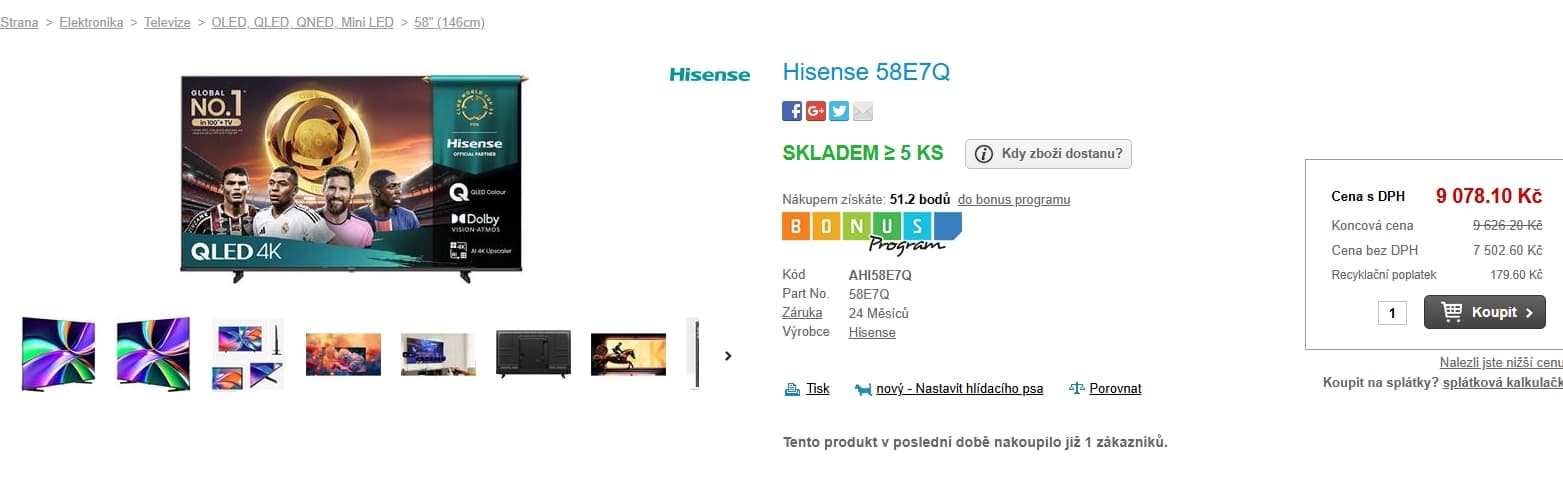 4K Atmos TV, 147 cm, Hisense