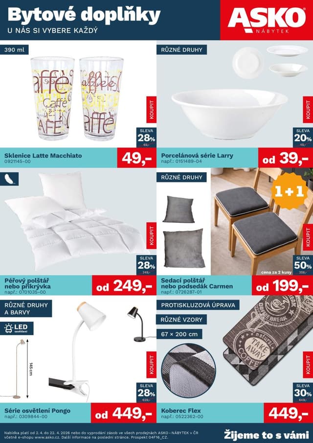 Asko nábytek leták Bytové doplňky 2.-22.4.
