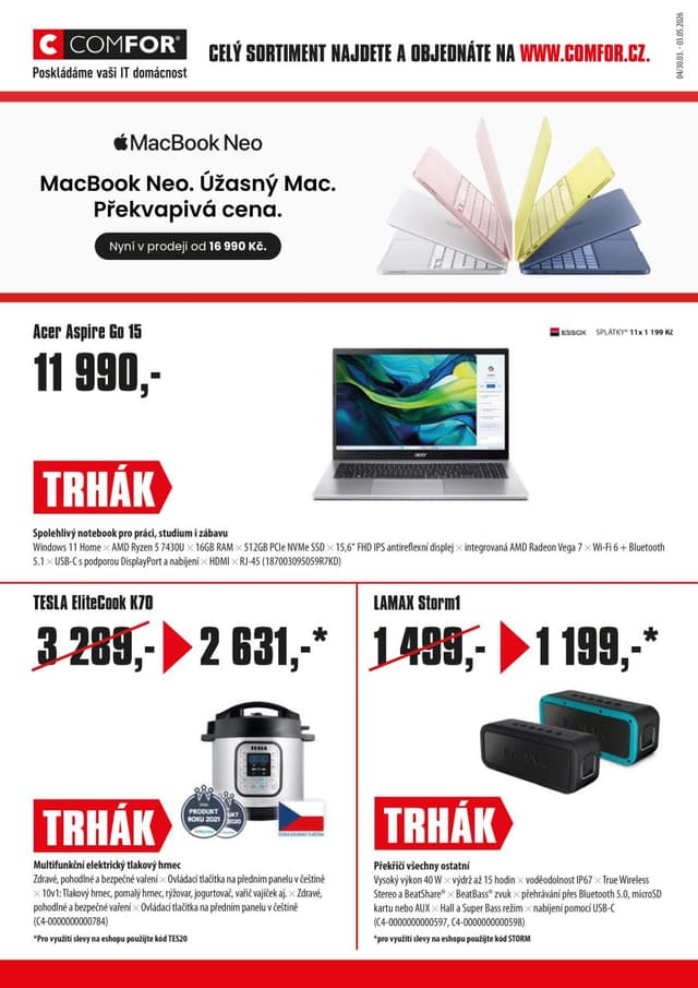 Comfor elektro leták 30.3. - 3.5.