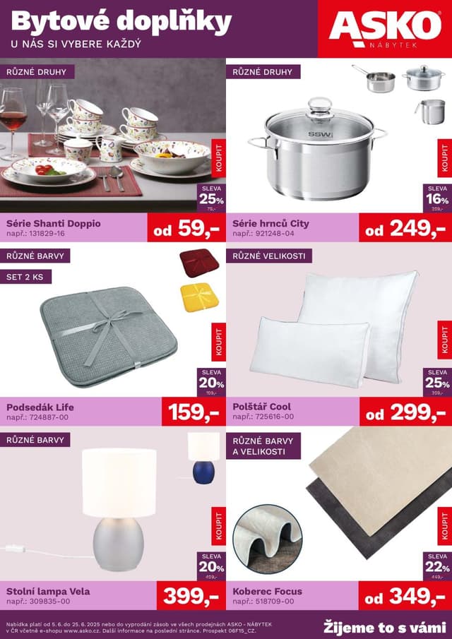 Asko nábytek leták Doplňky 5.-25.6.