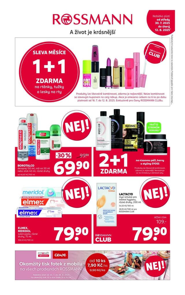 Rossmann drogerie leták 30.7. - 12.8.