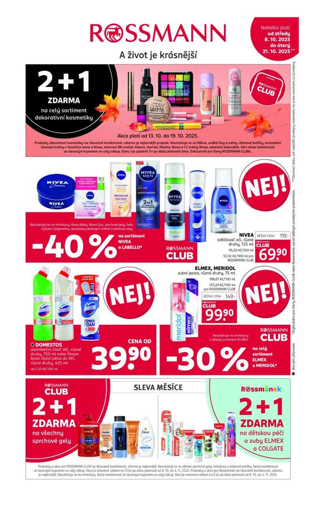 Rossmann drogerie leták 8.-21.10.