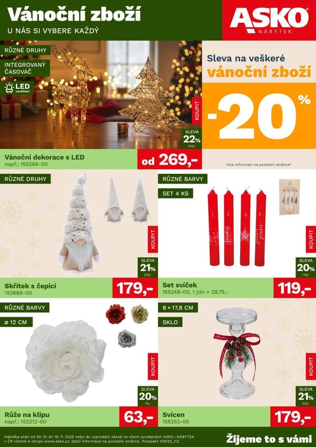 Asko nábytek Vánoční leták 30.10. - 19.11.