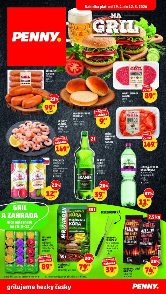 Penny leták Grilování 29.4. - 12.5.