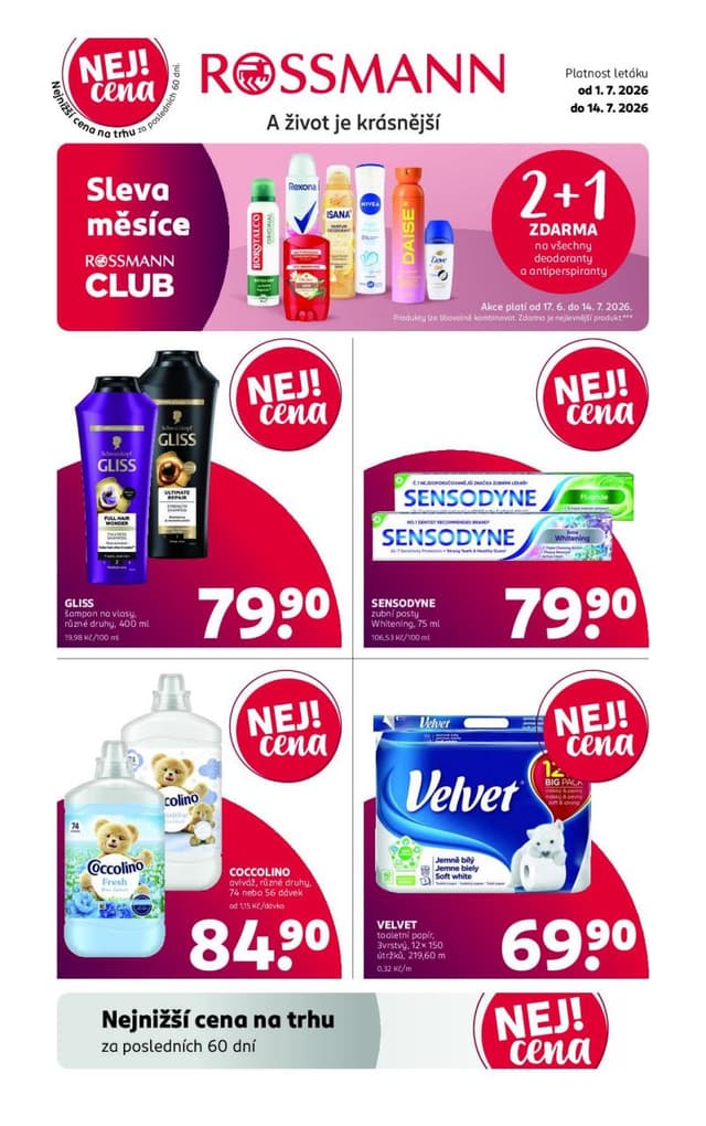 Rossmann drogerie leták 1.-14.7.
