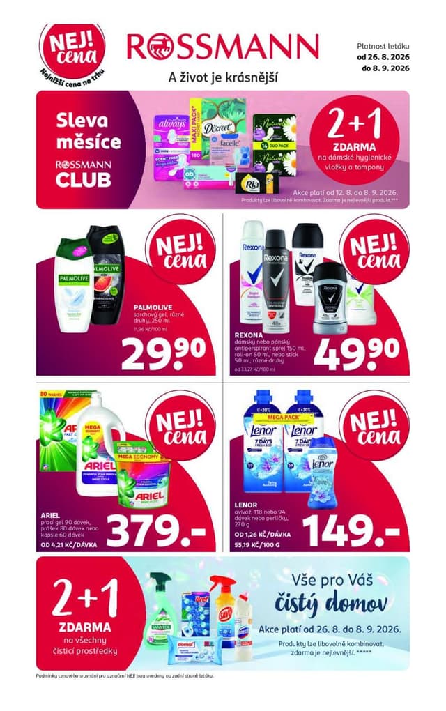 Rossmann drogerie leták 26.8. - 8.9.